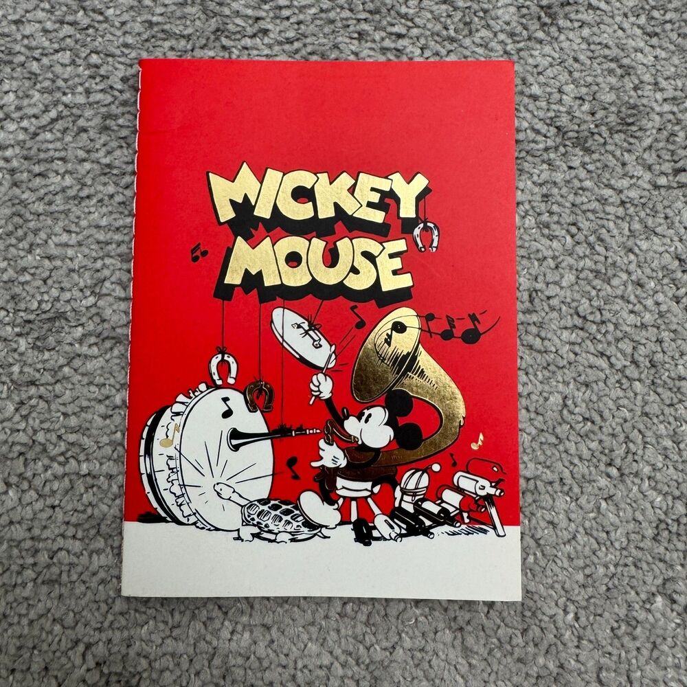 Disney Miniso Mickey Mouse Pocket Mini Notebook Dot Grid Journal Red Gold